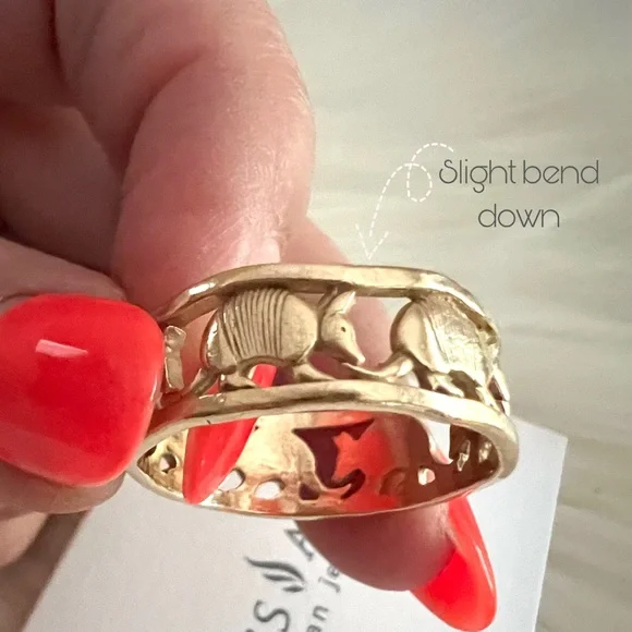 14k gold RARE Armadillo wide band ring